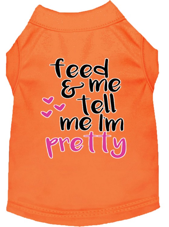 Tell me I'm Pretty Screen Print Dog Shirt Orange Med